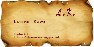 Lohner Keve névjegykártya